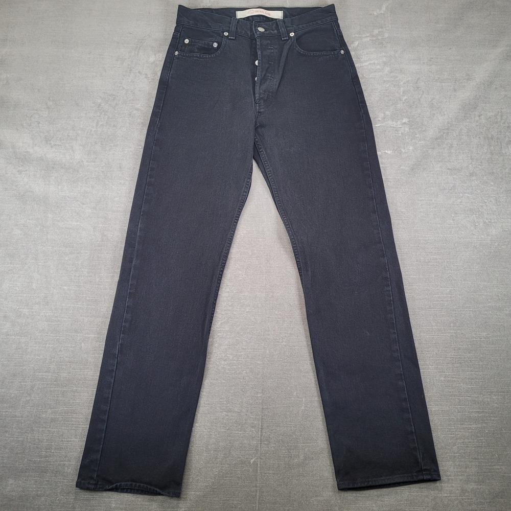 Gap Blue Jeans Mens Actual Sz 28x31 Straight Fit Black Button Fly Vintage 90s